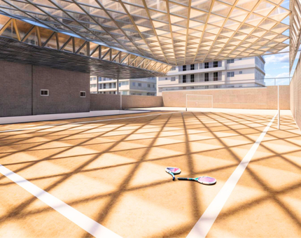 quadra beach tennis coberta e descoberta